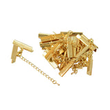 Maxbell 12Pcs Ends Clip Beads Lobster Clasp With Extender Chain Gold 30 x 6mm