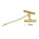 Maxbell 12Pcs Ends Clip Beads Lobster Clasp With Extender Chain Gold 30 x 6mm