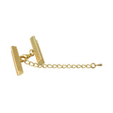 Maxbell 12Pcs Ends Clip Beads Lobster Clasp With Extender Chain Gold 30 x 6mm