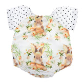 Maxbell Baby Rompers Dress Short Sleeve Rabbit Dots Jumpsuits One-Pieces Pants 70
