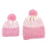 Maxbell Winter Stylish Warm Novelty Mom+Baby Knitted Pom Bobble Hat Cap Pink