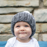 Maxbell Winter Stylish Warm Novelty Mom Baby Knitted Pom Bobble Hat Cap Gray