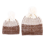 Maxbell Winter Stylish Warm Novelty Mom+Baby Knitted Pom Bobble Hat Cap Khaki