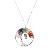 Maxbell Tree of Life Owl Pendant Wire Wrapped Gemstone Jewelry Colorful