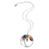 Maxbell Tree of Life Owl Pendant Wire Wrapped Gemstone Jewelry Colorful