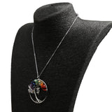 Maxbell Tree of Life Owl Pendant Wire Wrapped Gemstone Jewelry Colorful