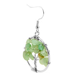 Maxbell Women Vintage Gemstone Tree Of Life Dangle Earrings Jewelry Green