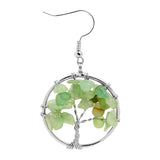 Maxbell Women Vintage Gemstone Tree Of Life Dangle Earrings Jewelry Green