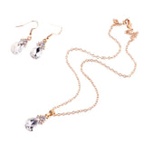 Maxbell Luxury Crystal Necklace Earrings Wedding Bridal Fancy Jewelry Set White