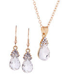 Maxbell Luxury Crystal Necklace Earrings Wedding Bridal Fancy Jewelry Set White