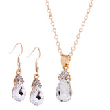 Maxbell Luxury Crystal Necklace Earrings Wedding Bridal Fancy Jewelry Set White