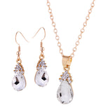 Maxbell Luxury Crystal Necklace Earrings Wedding Bridal Fancy Jewelry Set White