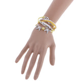 Maxbell Fashion Multilayer Learther Jewelry Wristband Braided Bracelet Yellow