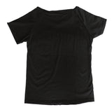 Maxbell Fashion Women Embroidery Blouse Casual Short Sleeve T-Shirt Tops L Black