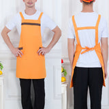Maxbell Fashion Men Women Restaurant Kitchen Coffee Chefs Work Cotton Aprons  Orange