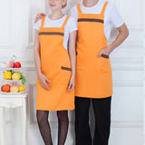 Maxbell Fashion Men Women Restaurant Kitchen Coffee Chefs Work Cotton Aprons  Orange