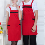 Maxbell Fashion Men Women Restaurant Kitchen Coffee Chefs Work Cotton Aprons  Red