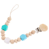 Maxbell DIY Silicon Teething Bracelet Baby Teether Toy Wooden Beads -8