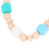 Maxbell DIY Silicon Teething Bracelet Baby Teether Toy Wooden Beads -8