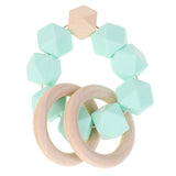 Maxbell DIY Silicon Teething Bracelet Baby Teether Toy Wooden Beads -6