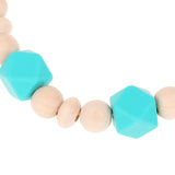 Maxbell DIY Silicon Teething Bracelet Baby Teether Toy Wooden Beads -3