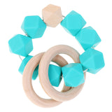 Maxbell DIY Silicon Teething Bracelet Baby Teether Toy Wooden Beads -3