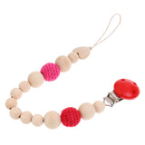 Maxbell Baby Teether Beads Pacifier Chain Crocheted Wooden Beads -6