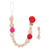 Maxbell Baby Teether Beads Pacifier Chain Crocheted Wooden Beads -6