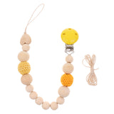Maxbell Baby Teether Beads Pacifier Chain Crocheted Wooden Beads -5