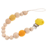 Maxbell Baby Teether Beads Pacifier Chain Crocheted Wooden Beads -5