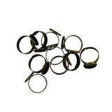 Maxbell 10 Pieces Adjustable Brass Ring Blank Round Bezel 12mm Cabochon Bronze