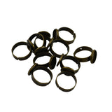 Maxbell 10 Pieces Adjustable Brass Ring Blank Round Bezel 12mm Cabochon Bronze