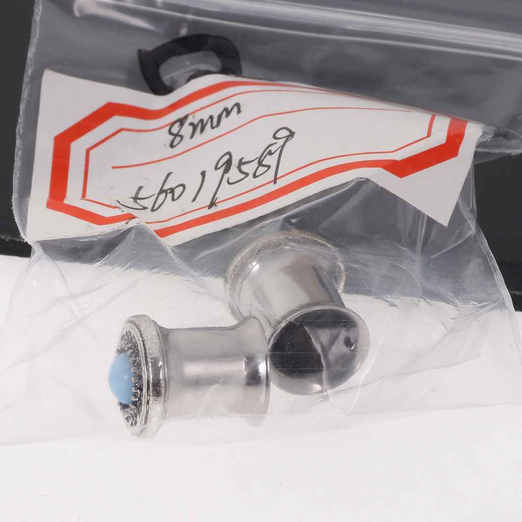 Maxbell Ear Piercing Screw Fit Ear Stretcher Flesh Tunnel with Blue Turquoise 8mm
