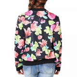 Maxbell Womens Ladies Celebrity Camo Flower FLoral Printed Jacket Outwear Coat M