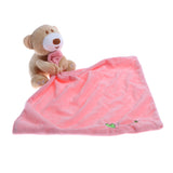 Maxbell Nursery Toddler Soft Smooth Bath Security Cartoon Bear Toy Blanket Pink