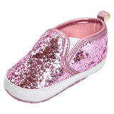Maxbell Newborn Baby Soft Soled Bling Crib Shoes Anti-Slip Sneakers Pink 12cm