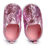 Maxbell Newborn Baby Soft Soled Bling Crib Shoes Anti-Slip Sneakers Pink 12cm
