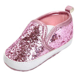 Maxbell Newborn Baby Soft Soled Bling Crib Shoes Anti-Slip Sneakers Pink 12cm