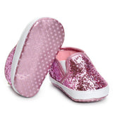Maxbell Newborn Baby Soft Soled Bling Crib Shoes Anti-Slip Sneakers Pink 12cm