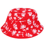 Maxbell 100% Cotton Packable Summer Sunhat Travel Bucket Hat Wide Brim Red