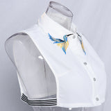 Maxbell Womens Fake Collar Removable False Blouse Embroidered 7-Half Shirt #7