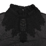 Maxbell Womens Fake Collar Removable False Blouse Embroidered 3-Half Shirt Black#3