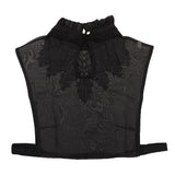 Maxbell Womens Fake Collar Removable False Blouse Embroidered 3-Half Shirt Black#3