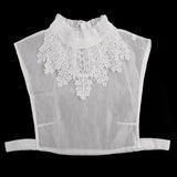 Maxbell Womens Fake Collar Removable False Blouse Embroidered 3-Half Shirt White#3