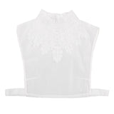 Maxbell Womens Fake Collar Removable False Blouse Embroidered 3-Half Shirt White#3