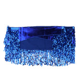 Maxbell Fashion Belly Dance Waist Chain Hip Skirt Scarf with Sequins Tassel Blue
