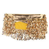 Maxbell Fashion Belly Dance Waist Chain Hip Skirt Scarf with Sequins Tassel Gold