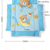 Maxbell Bear Musical Sensory Activity Mat with Sides, Music and Toys for Baby Blue