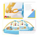 Maxbell Bear Musical Sensory Activity Mat with Sides, Music and Toys for Baby Blue