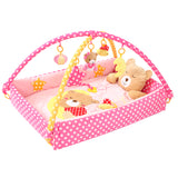 Maxbell Bear Musical Sensory Activity Mat with Sides, Music and Toys for Baby Pink